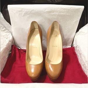 Christian Louboutin Bianca 120mm platform pumpsl, 1” platform, Napa lthr neutral